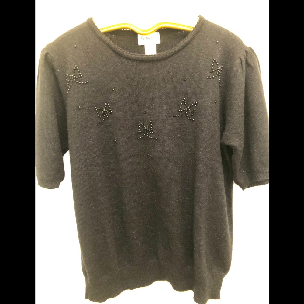 Plus Size Black short sleeve sweater